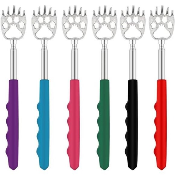 6-Pack Colorful  Telescopic Bear Claw Back Scratcher Extendable Stainless Steel - Picture 1 of 7